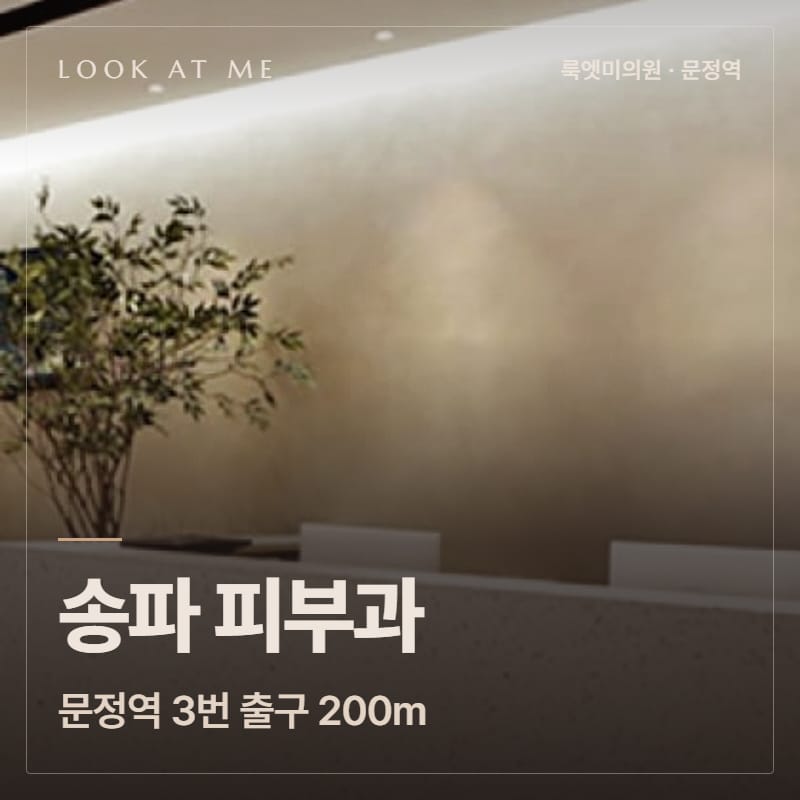 송파 피부과, 문정역 3번 출구 200m